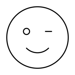 Wink, emotions icon. Simple line, outline expression of mood icons for ui and ux, website or mobile application on white background