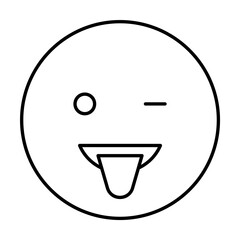 Wink, tongue, emotions icon. Simple line, outline expression of mood icons for ui and ux, website or mobile application on white background