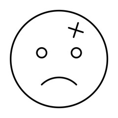 Wound, emotions icon. Simple line, outline expression of mood icons for ui and ux, website or mobile application on white background