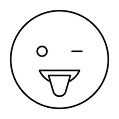 Wink, tongue, emotions icon. Simple line, outline expression of mood icons for ui and ux, website or mobile application on white background