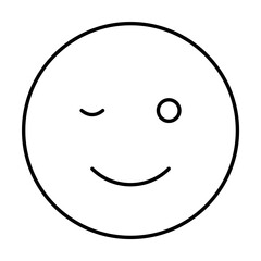 Fototapeta premium Wink, emotions icon. Simple line, outline expression of mood icons for ui and ux, website or mobile application on white background