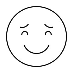 Smiling Raised eyebrows icon. Simple line, outline expression of mood icons for ui and ux, website or mobile application on white background