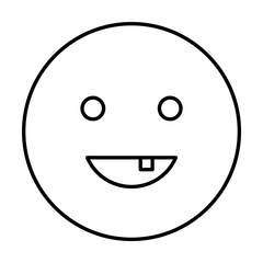 Fototapeta premium Happy with one tooth icon. Simple line, outline expression of mood icons for ui and ux, website or mobile application on white background