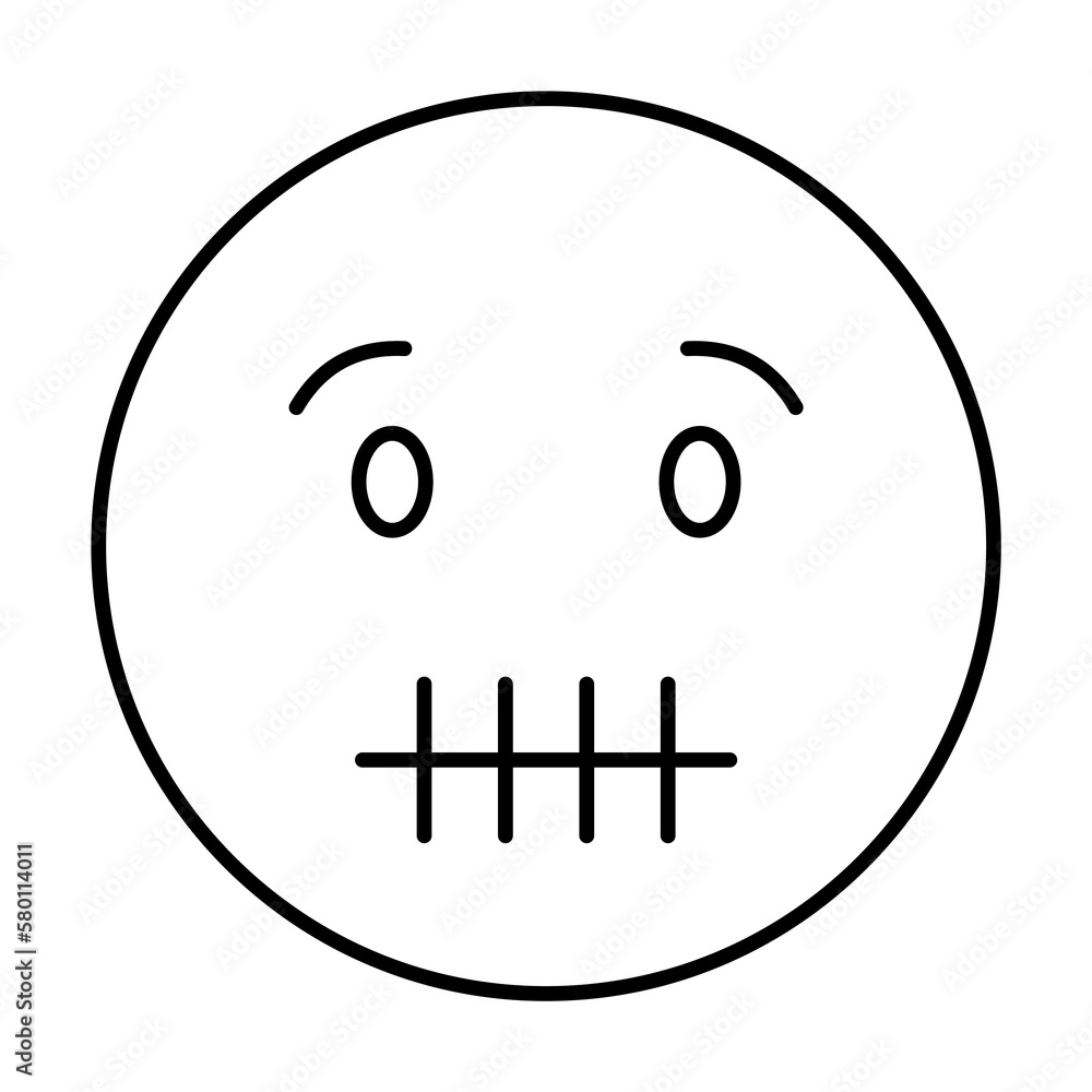 Poster mute, emotions icon. simple line, outline expression of mood icons for ui and ux, website or mobile 