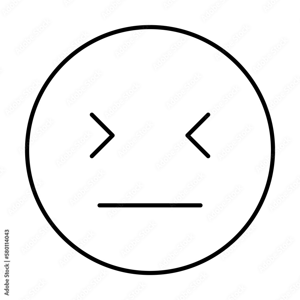 Poster dissatisfied, emotions icon. simple line, outline expression of mood icons for ui and ux, website or