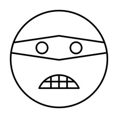 Criminal, eye mask, emotions icon. Simple line, outline expression of mood icons for ui and ux, website or mobile application on white background