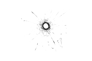 Broken glass from a bullet. Texture of broken glass.