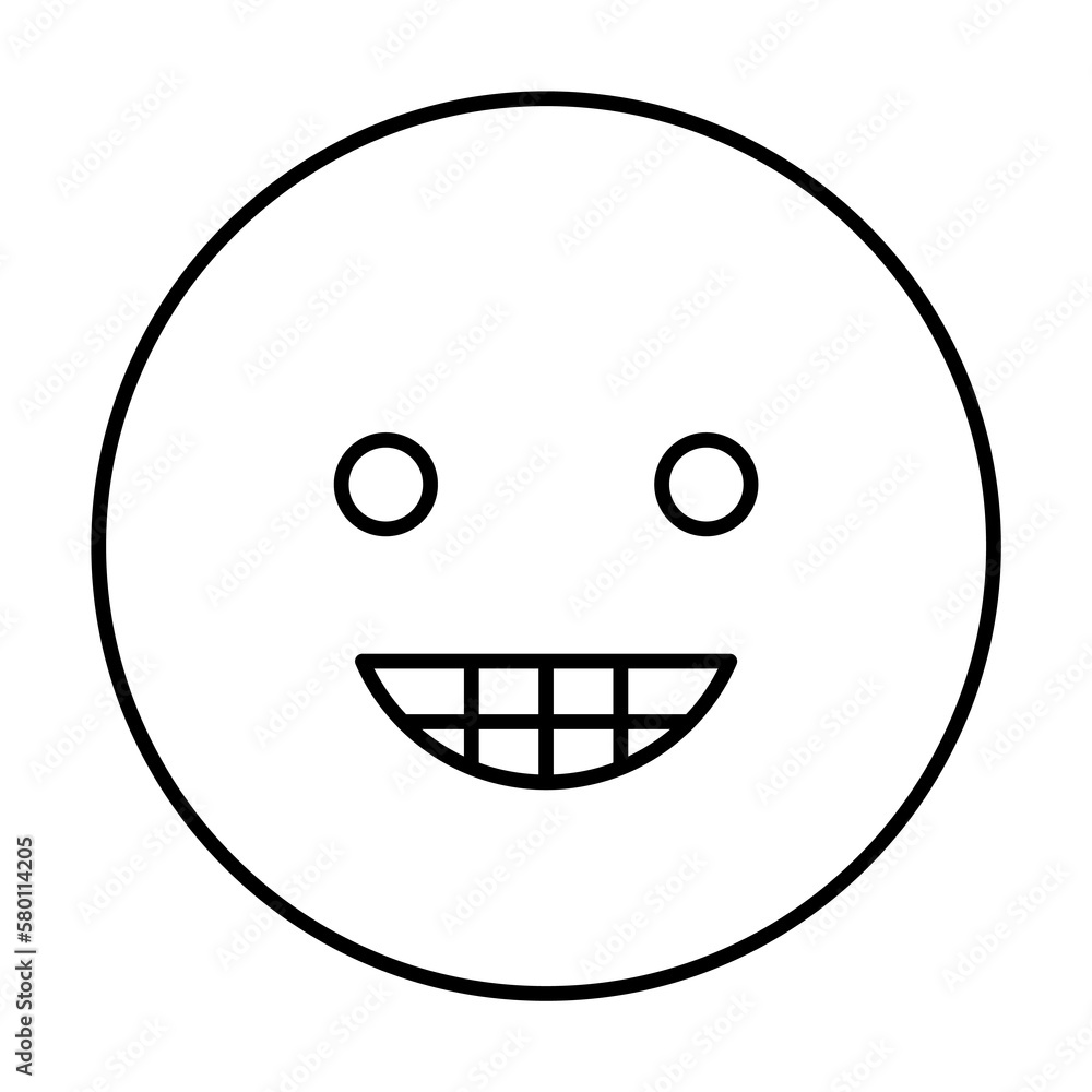 Poster smiling, teeth, emotions icon. simple line, outline expression of mood icons for ui and ux, website 