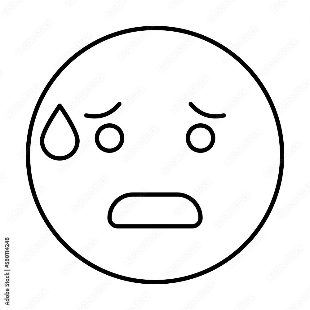 Poster anxious, emotions icon. simple line, outline expression of mood icons for ui and ux, website or mobi