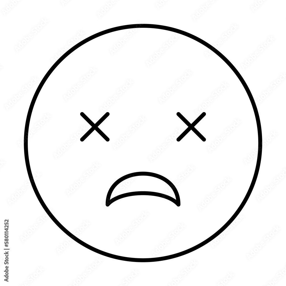 Poster dizzy, emotions icon. simple line, outline expression of mood icons for ui and ux, website or mobile