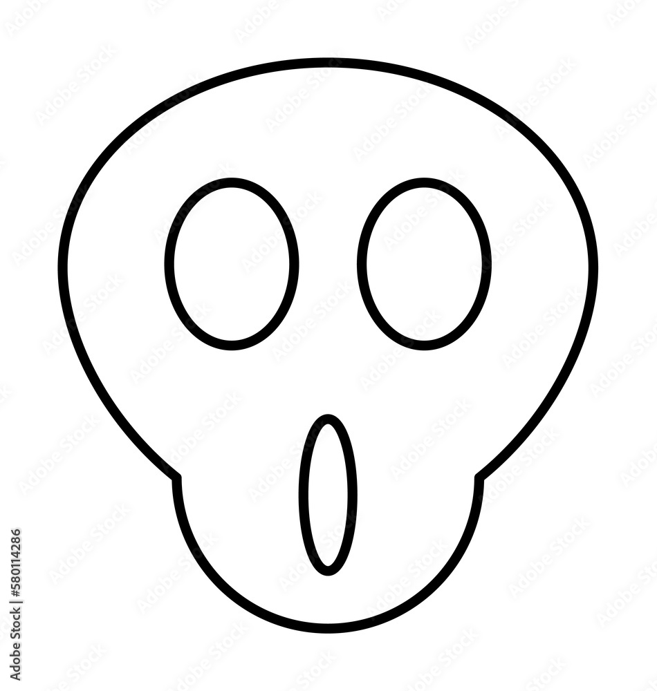 Poster screaming, emotions icon. simple line, outline expression of mood icons for ui and ux, website or mo
