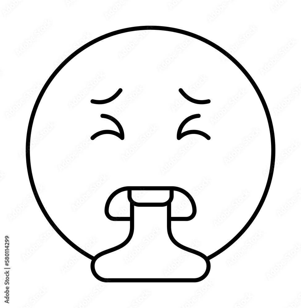 Poster vomiting, emotions icon. simple line, outline expression of mood icons for ui and ux, website or mob
