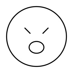 Angry, opened mouth, emotions icon. Simple line, outline expression of mood icons for ui and ux, website or mobile application on white background