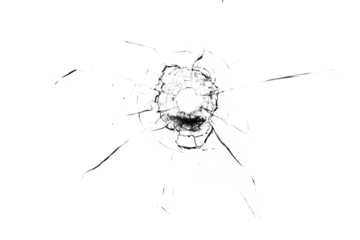 Broken glass from a bullet. Texture of broken glass.