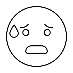 Anxious, emotions icon. Simple line, outline expression of mood icons for ui and ux, website or mobile application on white background