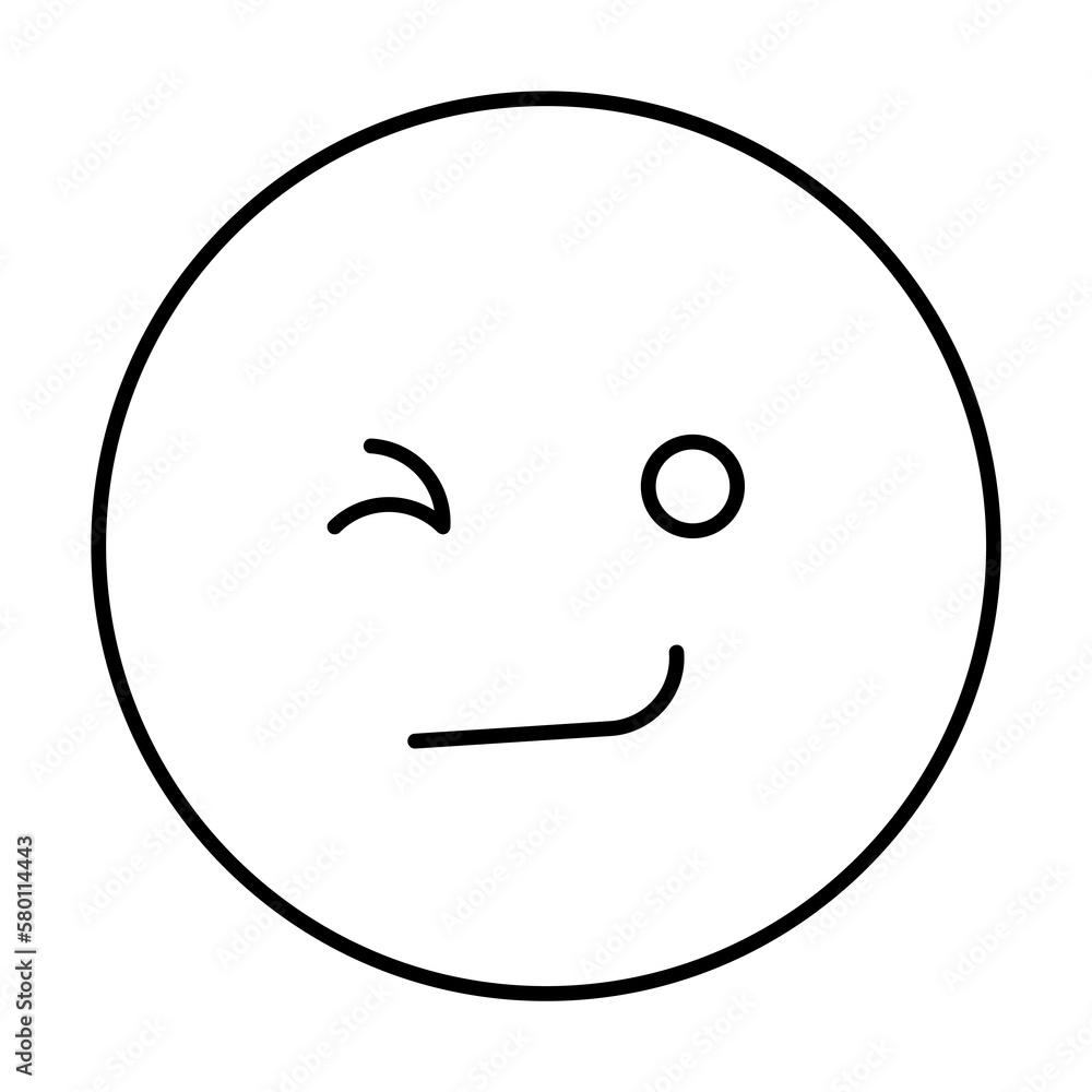 Aufkleber winking face, emotions icon. simple line, outline expression of mood icons for ui and ux, website or