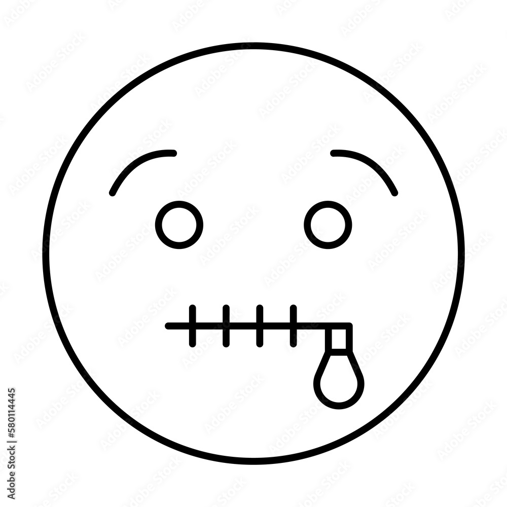 Poster zipped, emotions icon. simple line, outline expression of mood icons for ui and ux, website or mobil