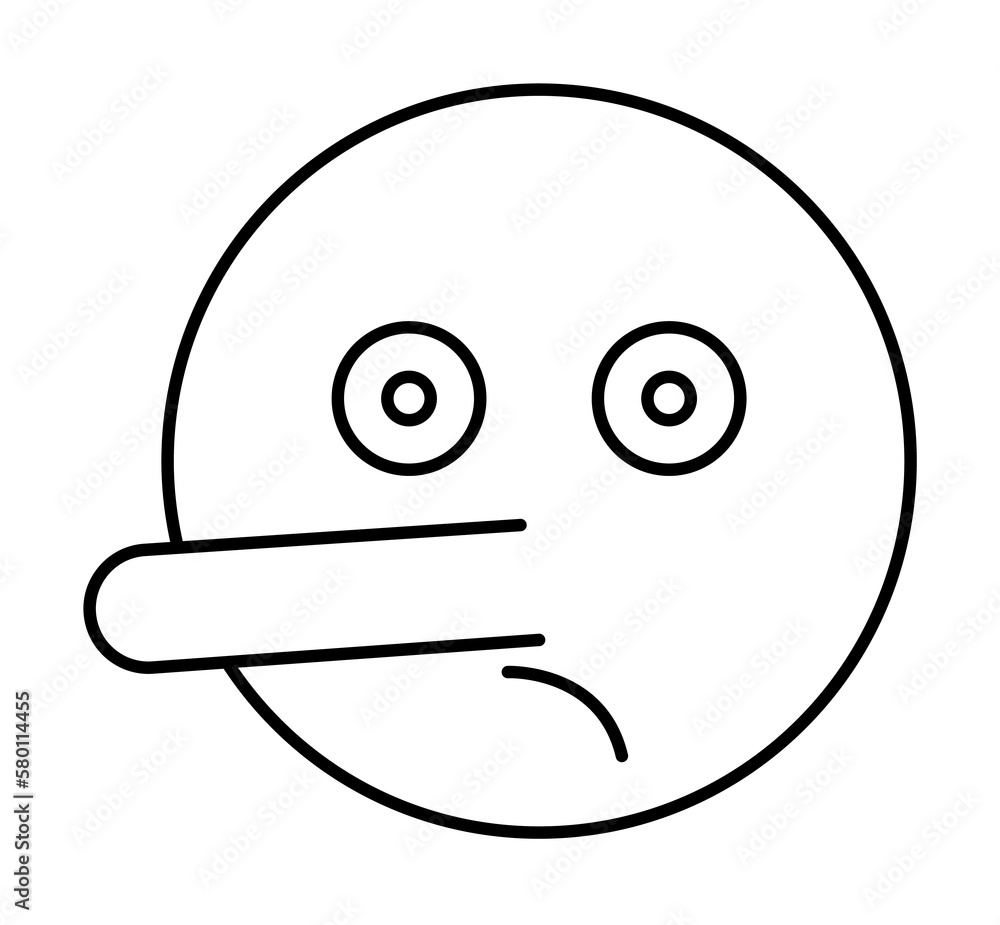 Poster lying, nose icon. simple line, outline expression of mood icons for ui and ux, website or mobile app