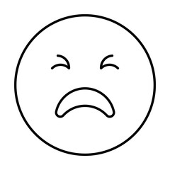 Unamused, emotions icon. Simple line, outline expression of mood icons for ui and ux, website or mobile application on white background