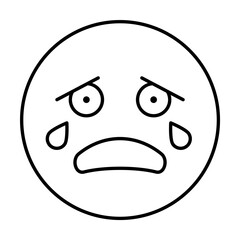 Fototapeta premium Crying, emotions icon. Simple line, outline expression of mood icons for ui and ux, website or mobile application on white background