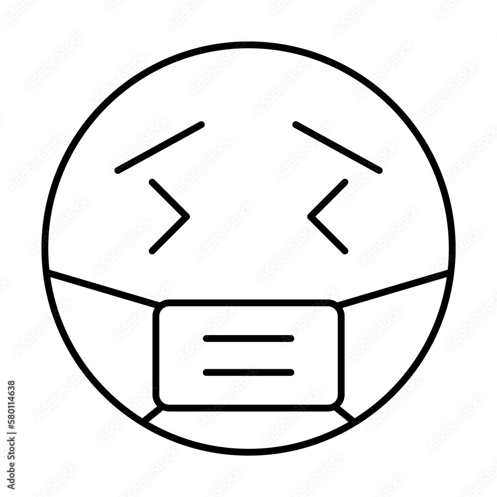 Aufkleber sick, emotions icon. simple line, outline expression of mood icons for ui and ux, website or mobile 