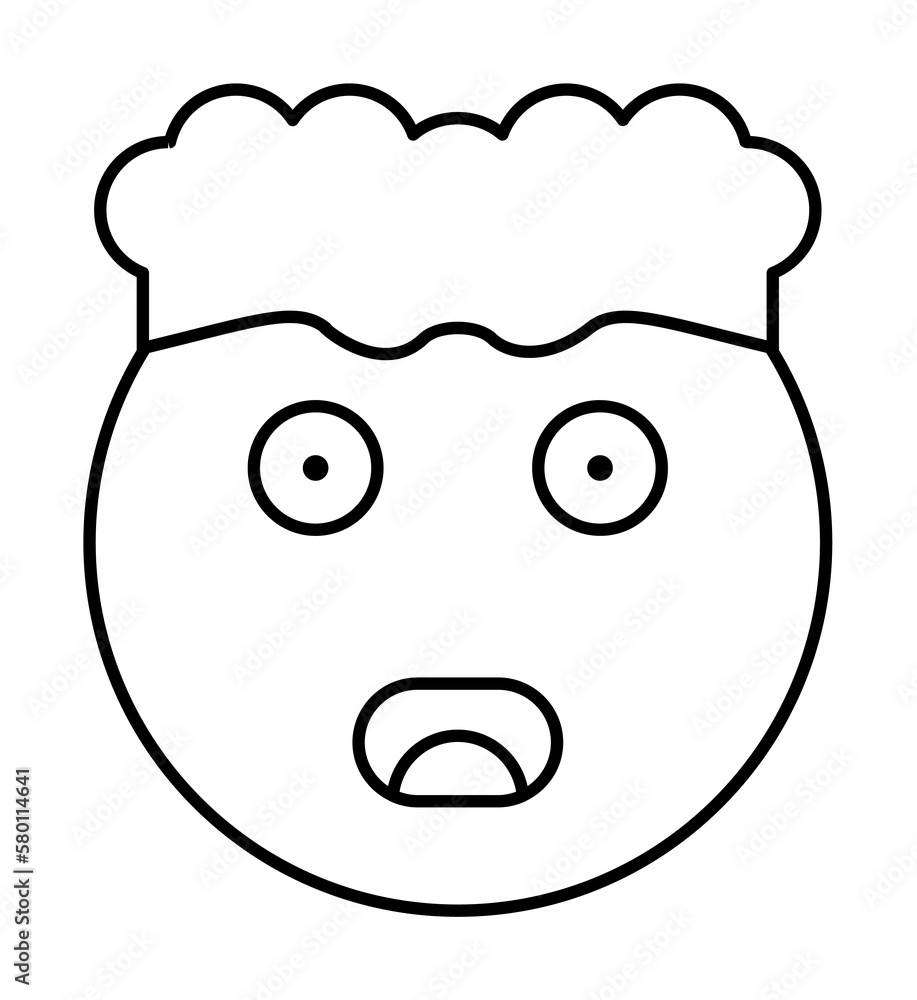 Poster mind blown, emotions icon. simple line, outline expression of mood icons for ui and ux, website or m