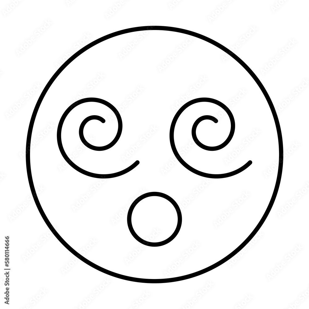 Poster dazed, emotions icon. simple line, outline expression of mood icons for ui and ux, website or mobile