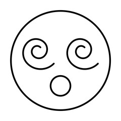 Dazed, emotions icon. Simple line, outline expression of mood icons for ui and ux, website or mobile application on white background