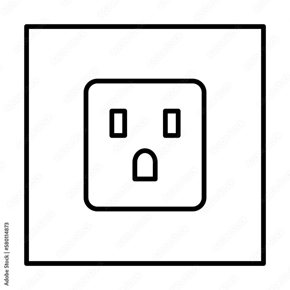 Poster socket, energy icon. simple line, outline electro power icons for ui and ux, website or mobile appli