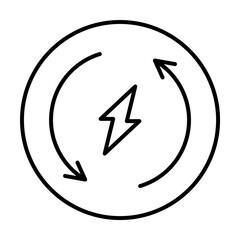 Power, energy icon. Simple line, outline electro power icons for ui and ux, website or mobile application on white background