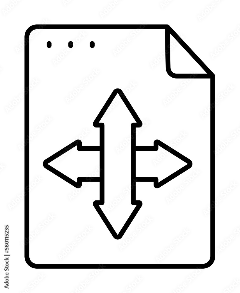 Poster file, document, arrows icon. simple line, outline of icons for ui and ux, website or mobile applicat