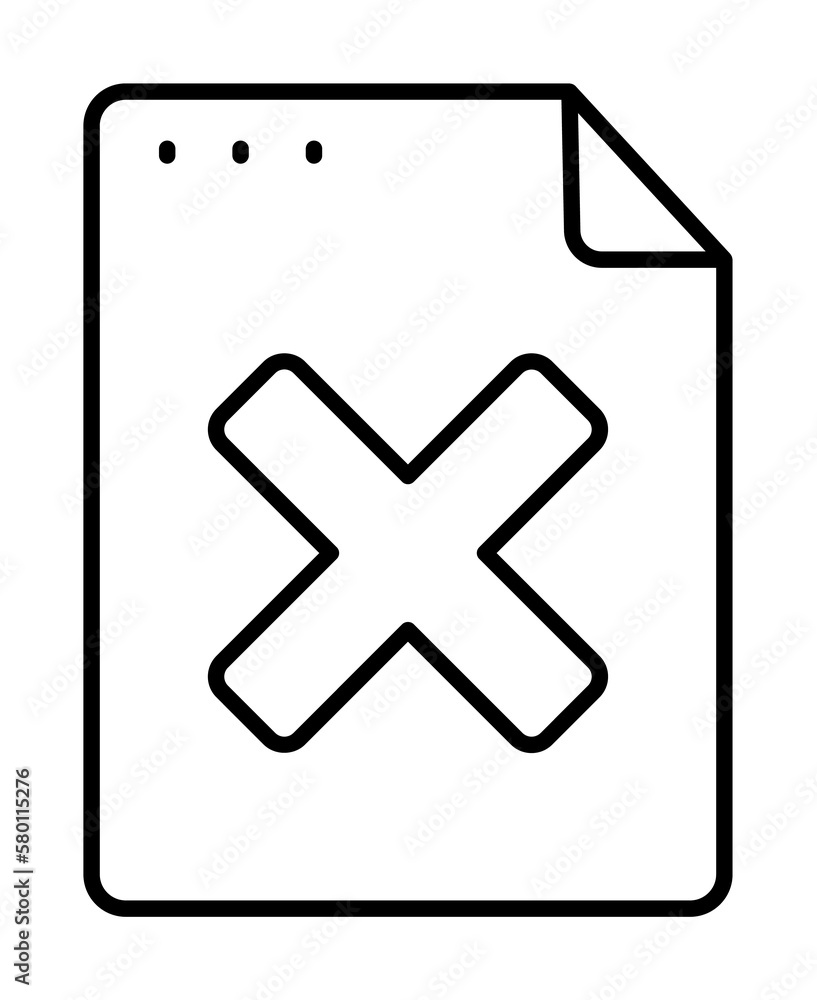 Aufkleber file, document, ban icon. simple line, outline of icons for ui and ux, website or mobile application