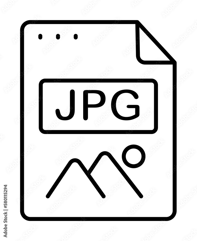 Poster file, document, jpg icon. simple line, outline of icons for ui and ux, website or mobile application