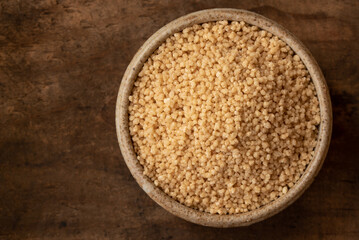 Uncooked Whole Wheat Couscous in a Bowl