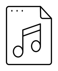 File, document, note, music icon. Simple line, outline of icons for ui and ux, website or mobile application on white background