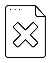Obraz premium File, document, ban icon. Simple line, outline of icons for ui and ux, website or mobile application on white background