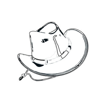 recommend clip art: Black and white sketch of a hat with transparent background