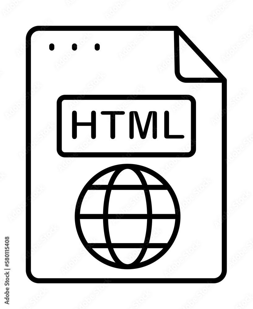 Poster file, document, globe, html icon. simple line, outline of icons for ui and ux, website or mobile app