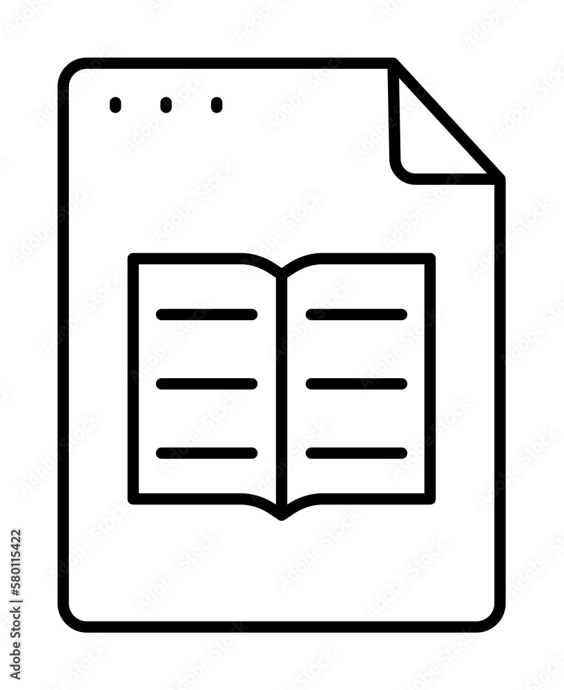 Poster file, document, book icon. simple line, outline of icons for ui and ux, website or mobile applicatio
