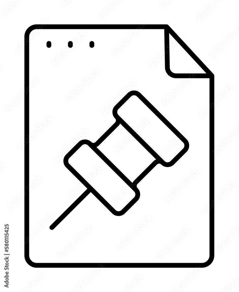 Aufkleber file, document, pin icon. simple line, outline of icons for ui and ux, website or mobile application