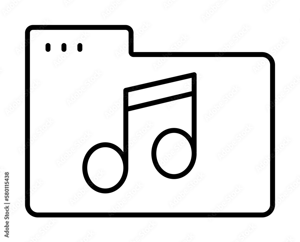 Poster folder note icon. simple line, outline of icons for ui and ux, website or mobile application on whit