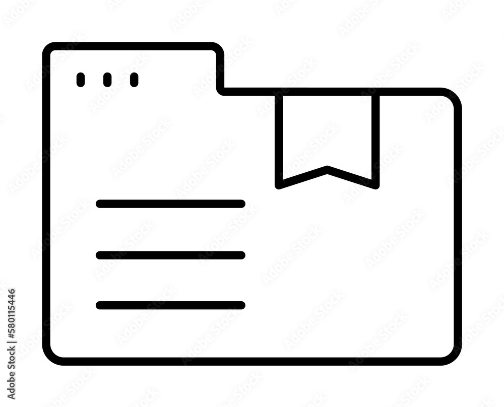 Poster folder note icon. simple line, outline of icons for ui and ux, website or mobile application on whit
