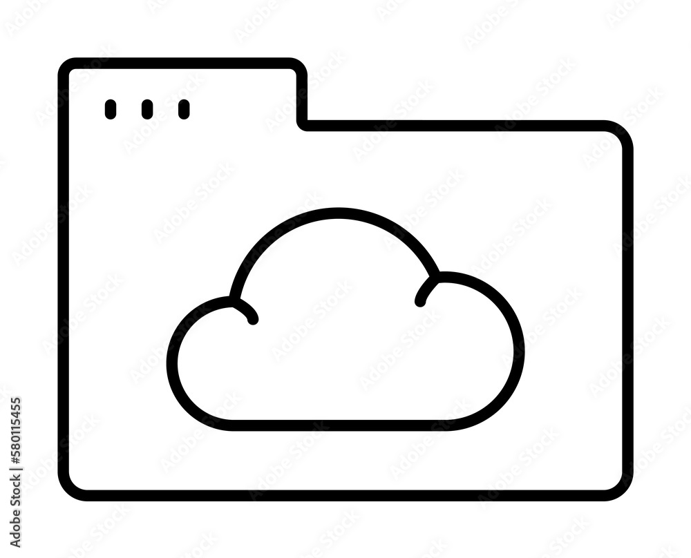 Aufkleber folder cloud icon. simple line, outline of icons for ui and ux, website or mobile application on whi