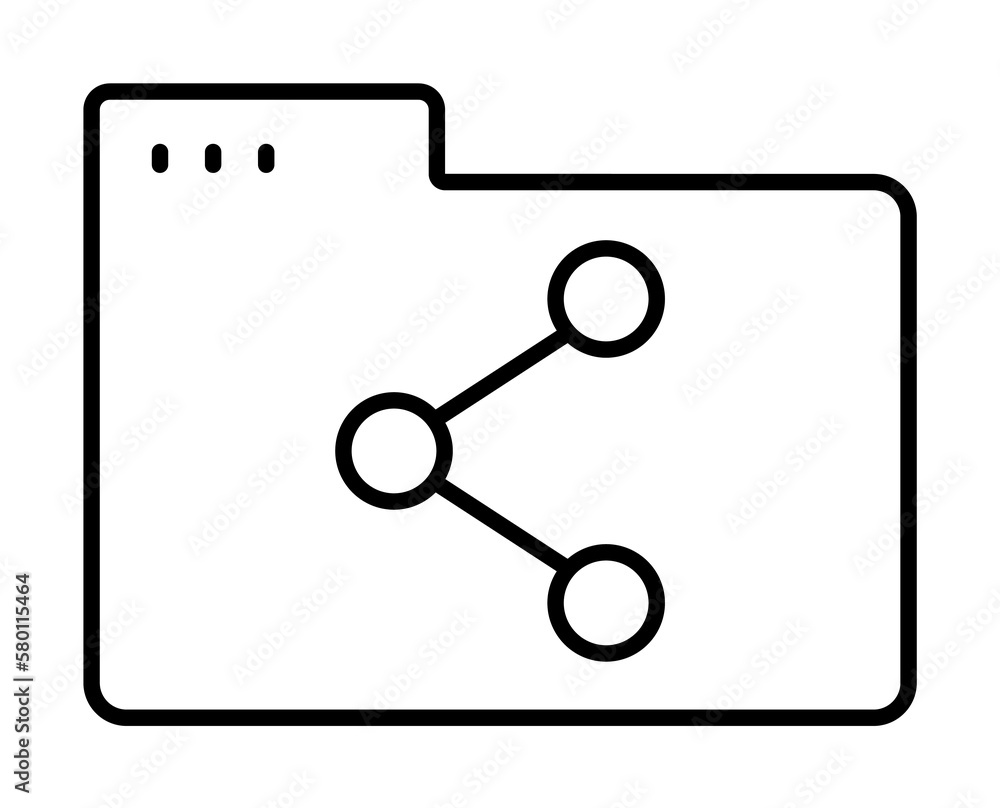 Poster folder share icon. simple line, outline of icons for ui and ux, website or mobile application on whi