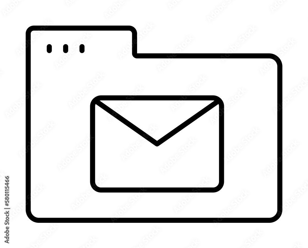 Poster folder mail icon. simple line, outline of icons for ui and ux, website or mobile application on whit