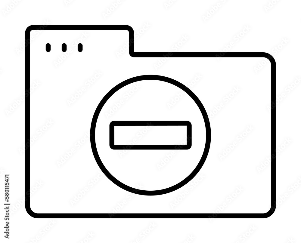 Aufkleber folder ban icon. simple line, outline of icons for ui and ux, website or mobile application on white