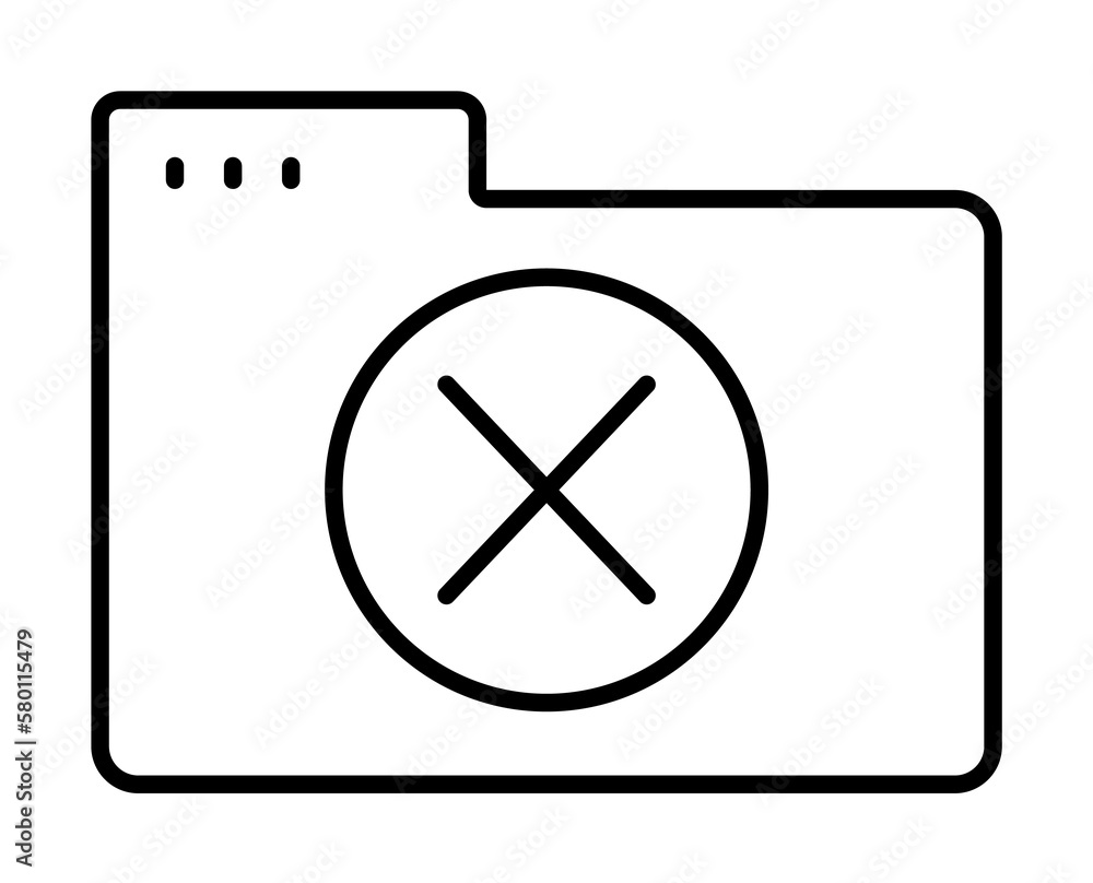 Poster folder ban icon. simple line, outline of icons for ui and ux, website or mobile application on white