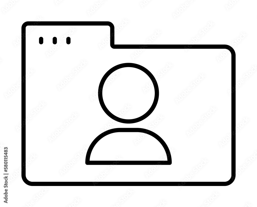 Poster folder avatar user icon. simple line, outline of icons for ui and ux, website or mobile application 
