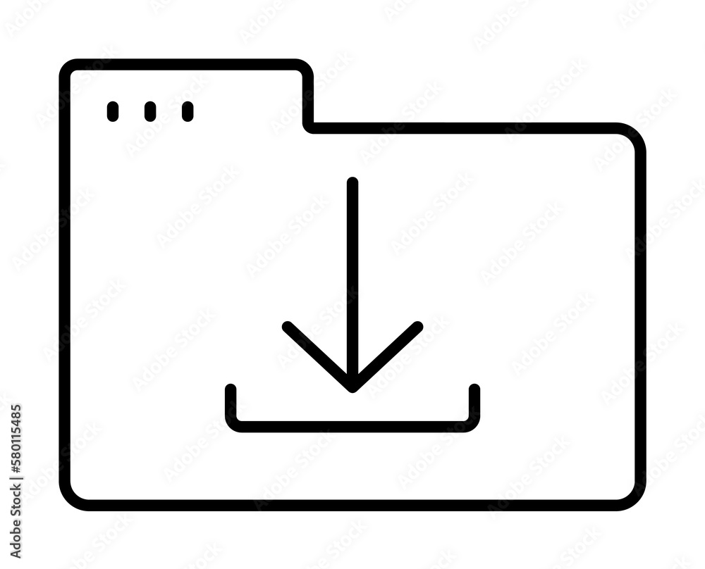 Poster folder download icon. simple line, outline of icons for ui and ux, website or mobile application on 