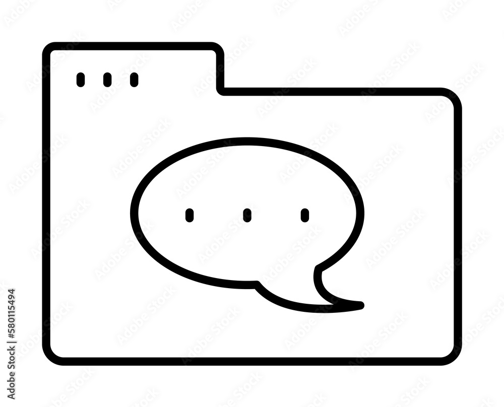 Poster folder message icon. simple line, outline of icons for ui and ux, website or mobile application on w